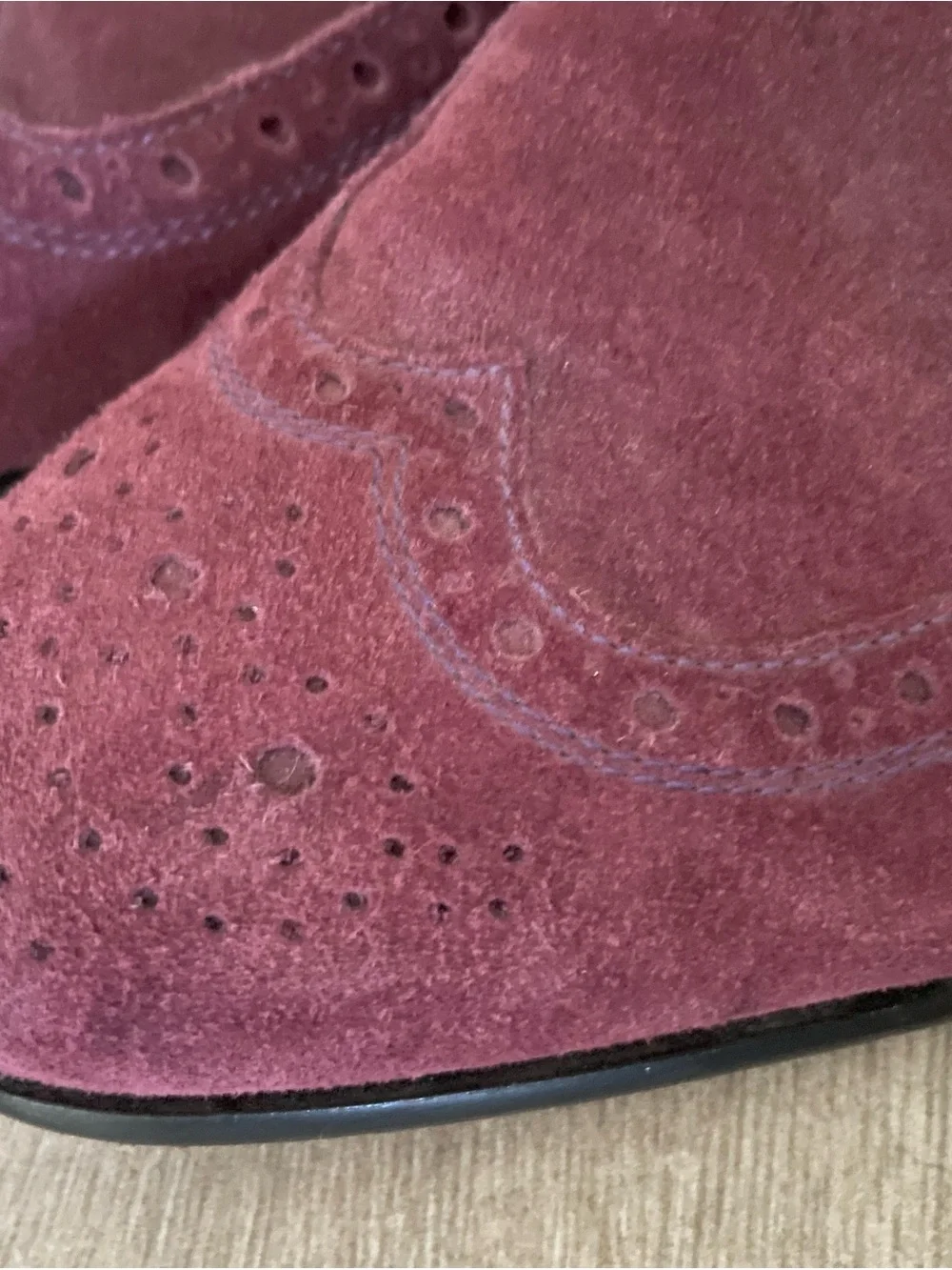 HUGO BOSS Men’s Purple Suede Loafers Size 7 Leather Dress double monk strap